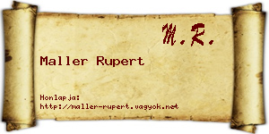 Maller Rupert névjegykártya